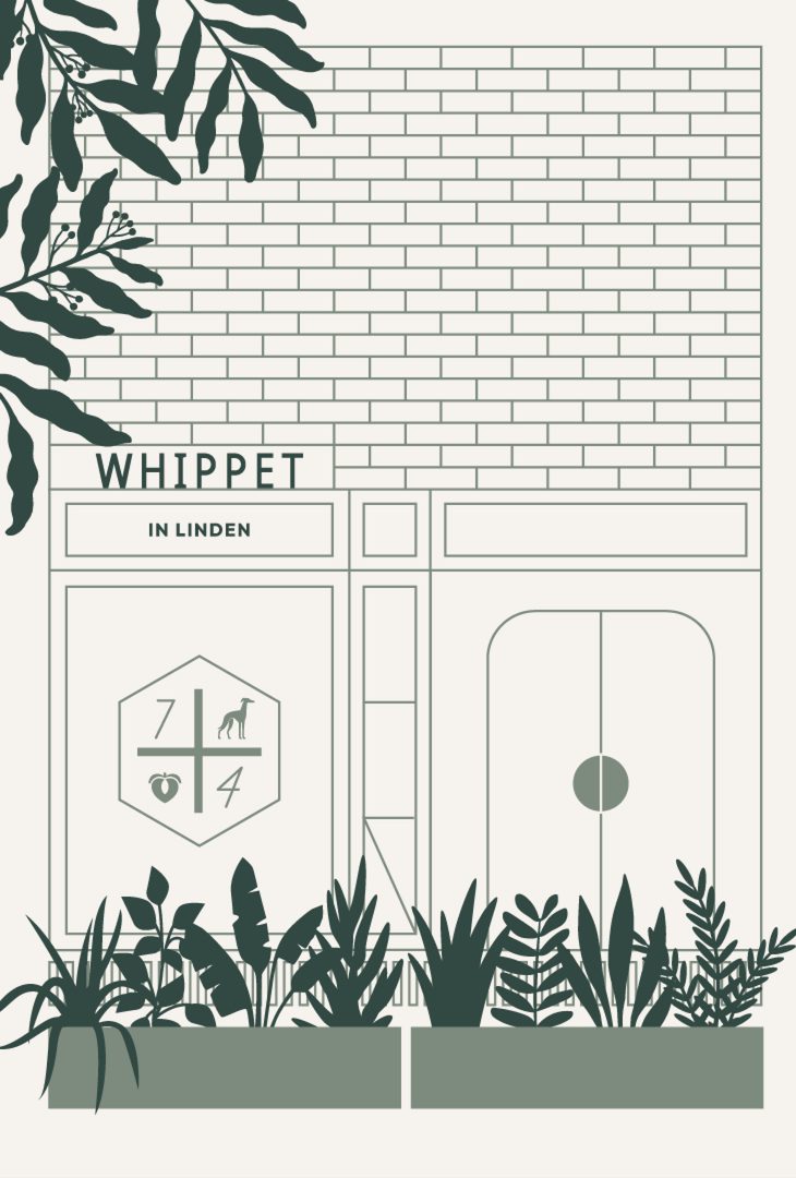 Illustration of the Whippet in Linden storefront